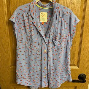 Anthropologie Button Down Patterned Shirt - M